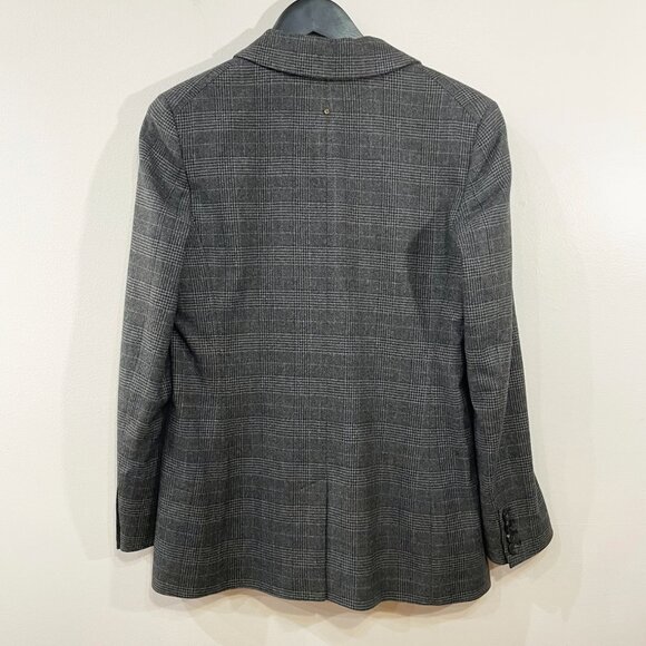 Last Chance! EUC Cuyana Wool Blend Glen Plaid Blazer Charcoal Small $398 - Picture 5 of 10